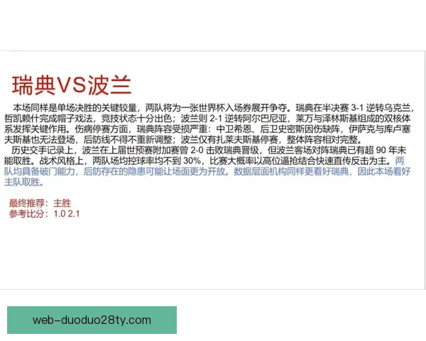 再遇波兰命运安排瑞典誓雪前耻